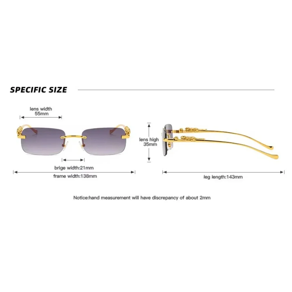 Clear Lens Eye Glasses Frameless Rectangular‎ Street Casual Style Sophisticated